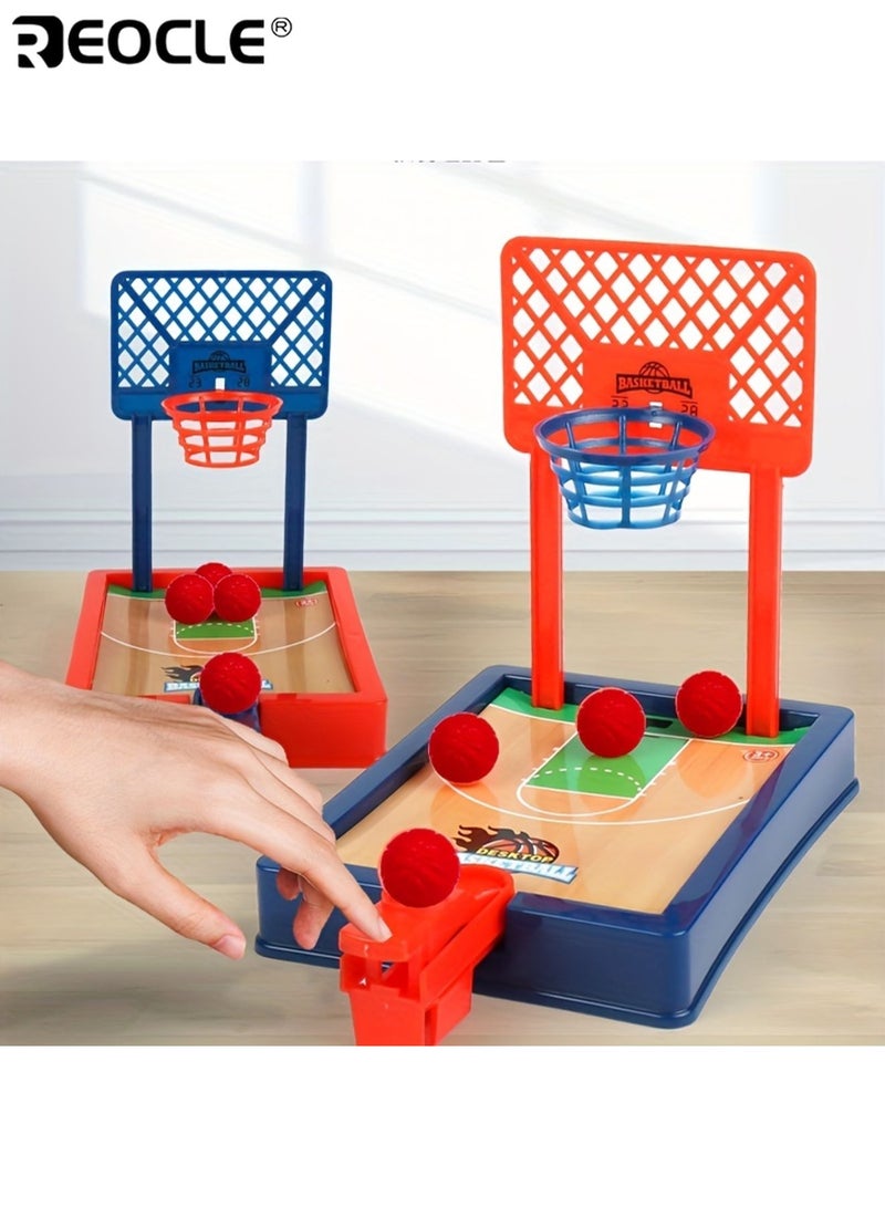 ريوكل لعبة رمي كرة سلة صغيرة للأطفال سلة كرة سلة تفاعلية ماكينة رمي أصابع لعبة تعليمية تصميم مرح سهلة التركيب هدية مثالية لأعياد الميلاد ويوم الطفل - Image 1
