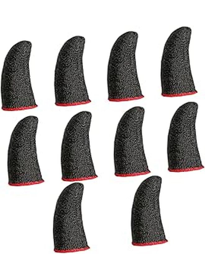 Black 10 Pack Nano Gaming Sleeves Sweat Resistant Breathable for Enhanced Grip and Comfort - Image 1