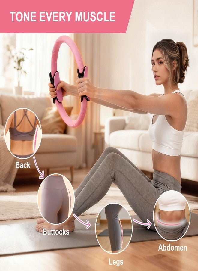 BYYNNE Pilates Kit for Women with 5 Resistance Bands, Compact Toning Fitness Essentials (Pink) - Image 2