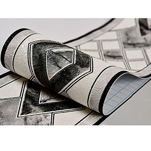 La La Pet Creation Core 4.2x196.8" Waterproof Wallpaper Border 3D Pattern Wall Decor Removable Self Adhesive Kitchen Bathroom Tiles Sticker, Diamond Black - Image 4