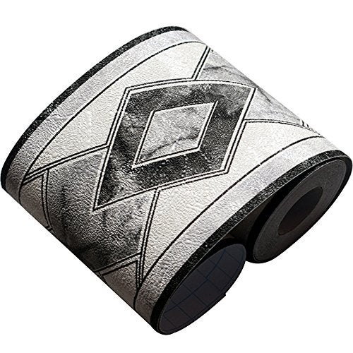 La La Pet Creation Core 4.2x196.8" Waterproof Wallpaper Border 3D Pattern Wall Decor Removable Self Adhesive Kitchen Bathroom Tiles Sticker, Diamond Black - Image 1