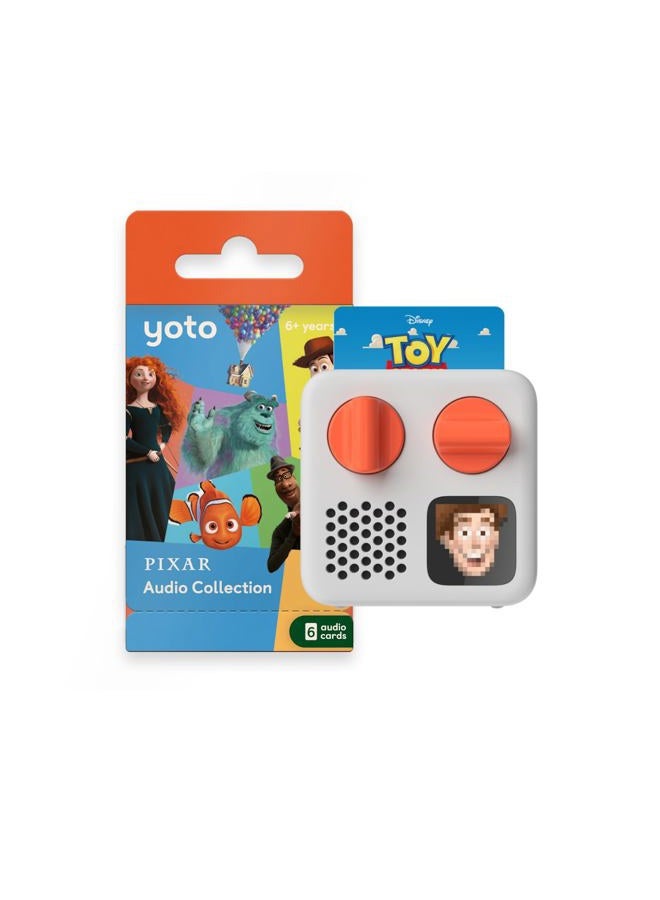 Yoto Mini (2024 Edition) + Disney Pixar Bundle – Kids Screen-Free Bluetooth Audio Player, All-in-1 Travel Device for Stories Music Podcast Radio White Noise, Use as Speaker or with Headphones - Image 1