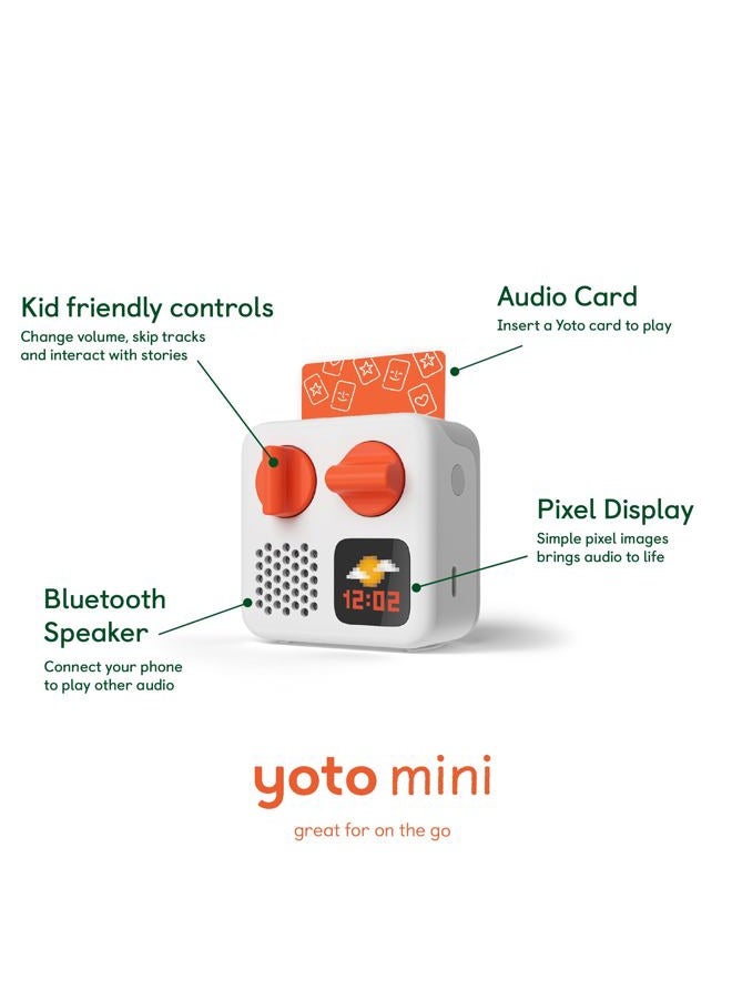 Yoto Mini (2024 Edition) + Disney Pixar Bundle – Kids Screen-Free Bluetooth Audio Player, All-in-1 Travel Device for Stories Music Podcast Radio White Noise, Use as Speaker or with Headphones - Image 2