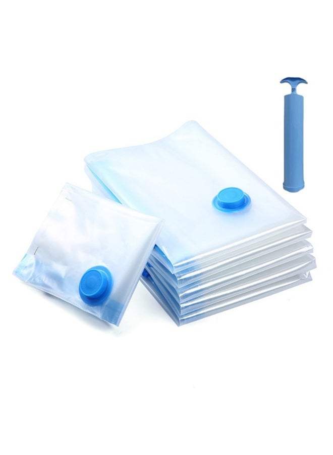 حقيبة ختم الفراغ البلاستيكية الممتازة, أكياس تخزين الفراغ القابلة لإعادة الاستخدام مع مضخة اليد, أكياس الفراغ للملابس, فراش, بطانية, مناديل, وسائد, حمام, السفر - Image 1