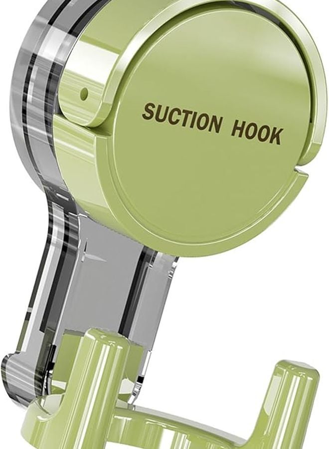 Green Reusable Suction Cup Hook 2 Head Designs Portable Shower Towel Rack Sturdy Double Suction - Image 1