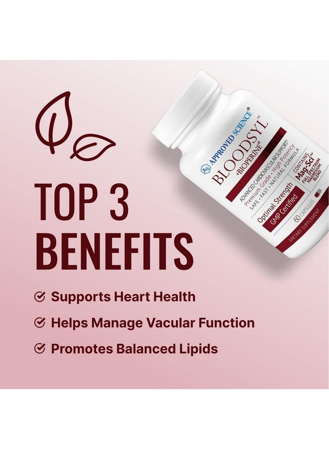 Approved Science ساينس المعتمدة بلودسيل - يدعم تدفق الدم - توت الزعرور، مغنيسيوم، بيوبيرين - نباتي - 60 كبسولة - عبوة من 1 - Image 3