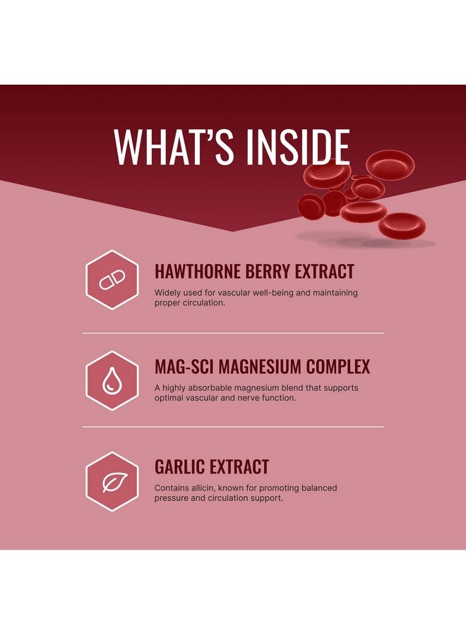Approved Science ساينس المعتمدة بلودسيل - يدعم تدفق الدم - توت الزعرور، مغنيسيوم، بيوبيرين - نباتي - 60 كبسولة - عبوة من 1 - Image 2