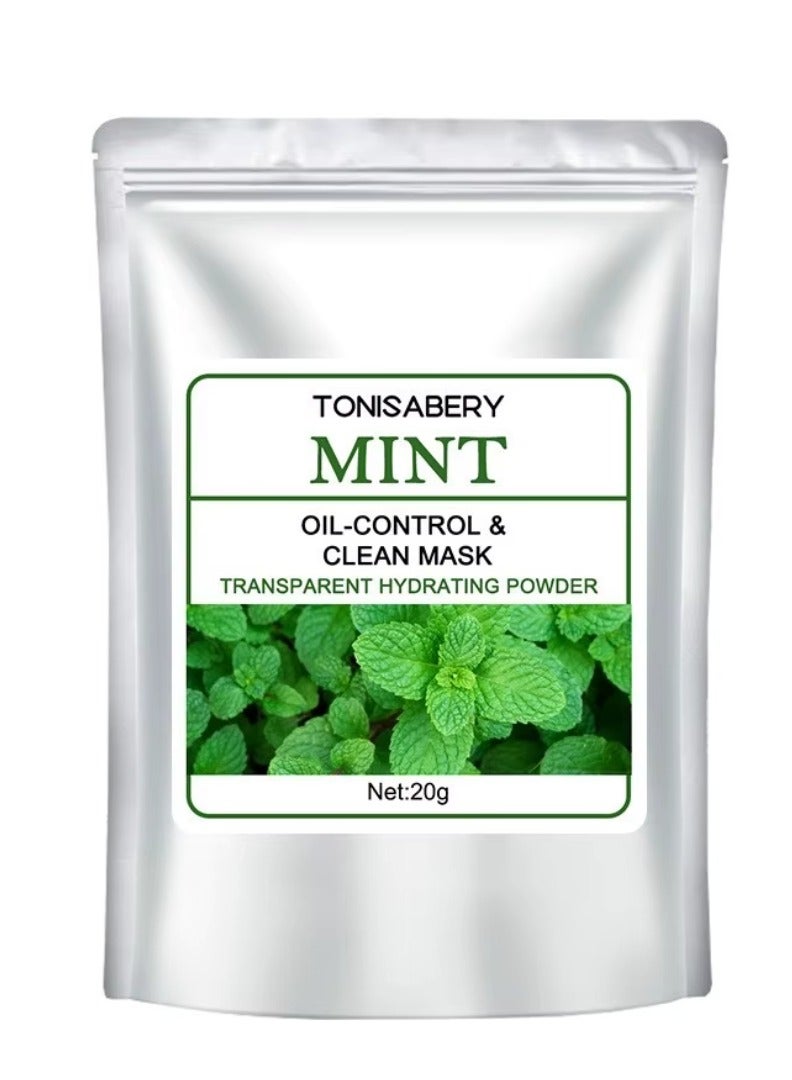 TONISABERY مسحوق قناع الوجه بالنعناع القابل للإزالة للتحكم في الزيت وتنظيف البشرة - قناع مرطب ومغذي شفاف 20 جرام - Image 1