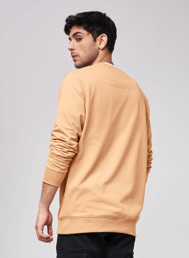 The Souled Store The Souled Store Peach Oversized Full Sleeves Sweatshirts for Men and Boys