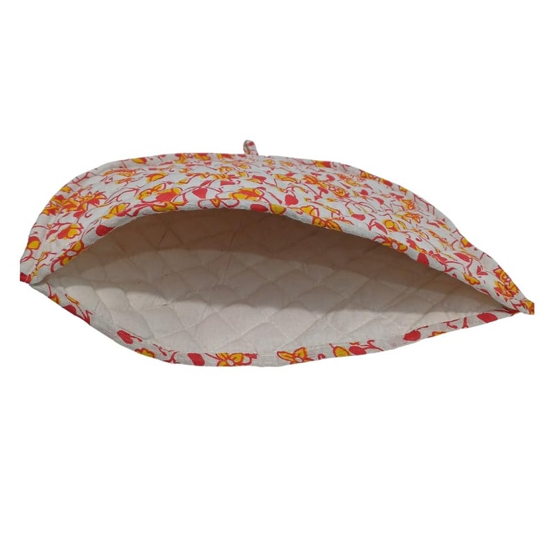 POSHMANDALA Poshmandala Rajasthani Handmade Tea Cozy 100 Cotton Hand Block Print Tea Kettle Warmer Winter Pot Cover for Hot Coffee Kitchen Dcor Size 14x11 Inches WhiteYellow  - Image 5