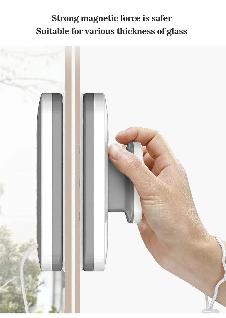 SPITEN Magnetic Window Glass Cleaner – Double-Sided Glazed Window Wiper with Strong Magnet – 2 Extra Cleaning Pads & Squeegee – Double-Faced Glass Washing Tool for Home Use (Rectangular) - Image 5