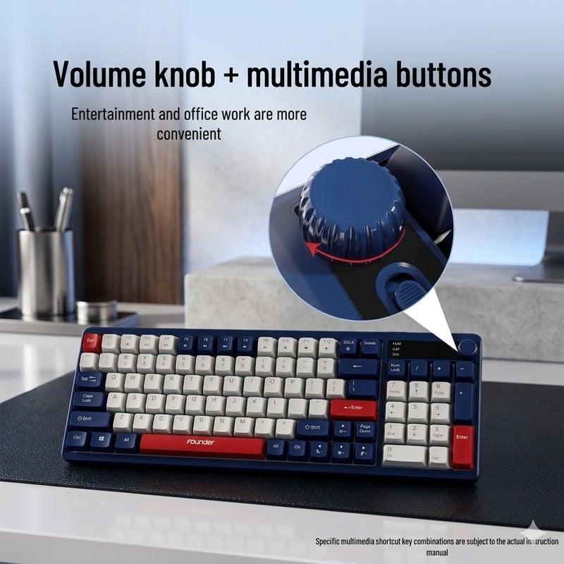 Founder MK650 Gaming Keyboard & Mouse Combo – Rainbow Backlit Membrane Keyboard with Volume Control Knob & 2000 DPI Gaming Mouse for PC, Laptop & Gaming Setup (Purple) - Image 3