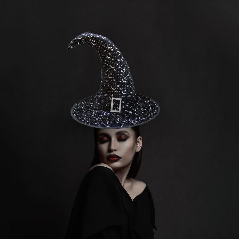Scary Black Witch Hat Type 3 - High-Quality Durable Halloween Witch Hat for Cosplay Yard Decor - Image 5