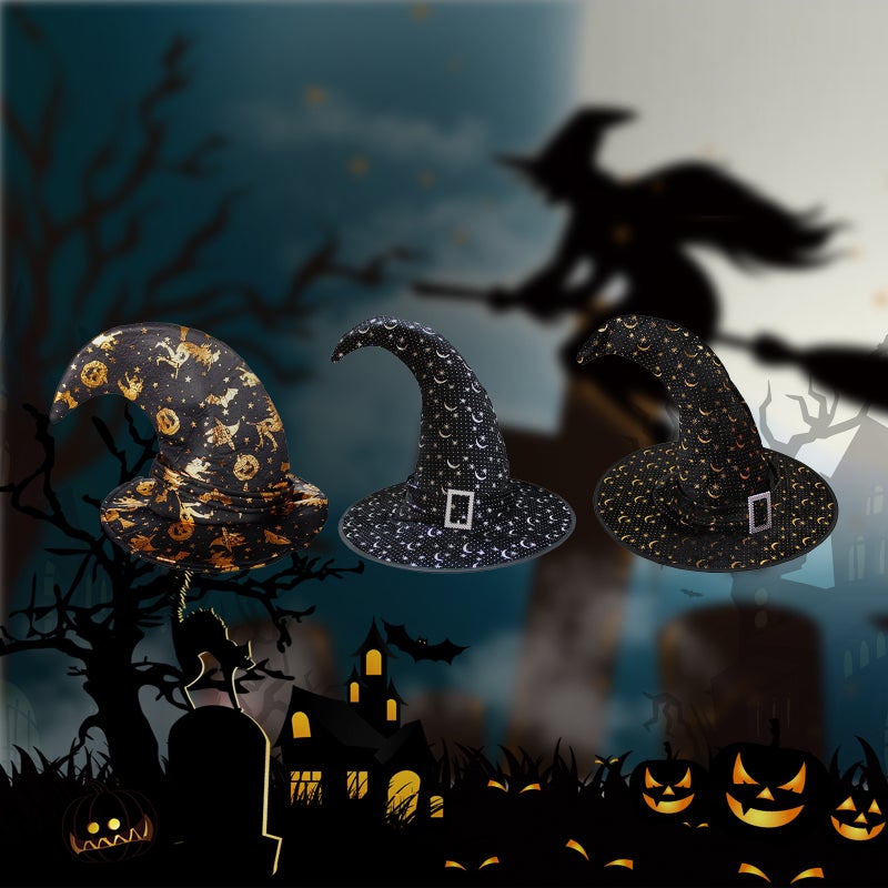 Scary Black Witch Hat Type 3 - High-Quality Durable Halloween Witch Hat for Cosplay Yard Decor - Image 3