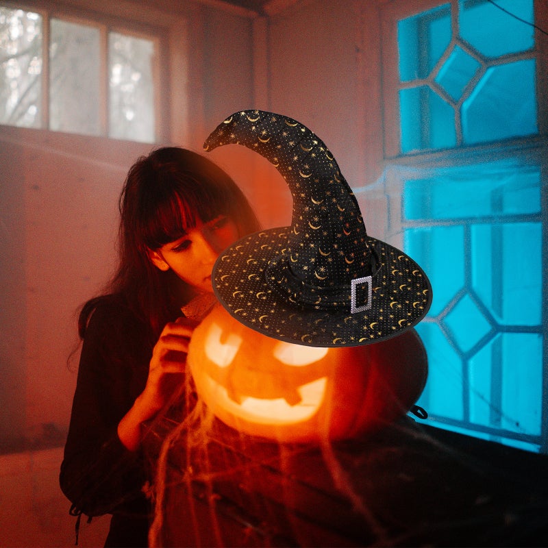 Scary Black Witch Hat Type 3 - High-Quality Durable Halloween Witch Hat for Cosplay Yard Decor - Image 4