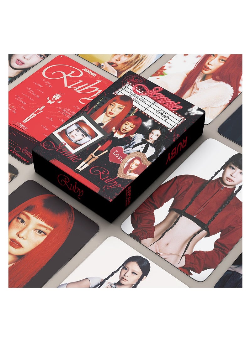 NIBEMINENT 55 Pcs Kpop JENNIE RUBY Lomo Cards Card For Fans Collection Gifts - Image 2
