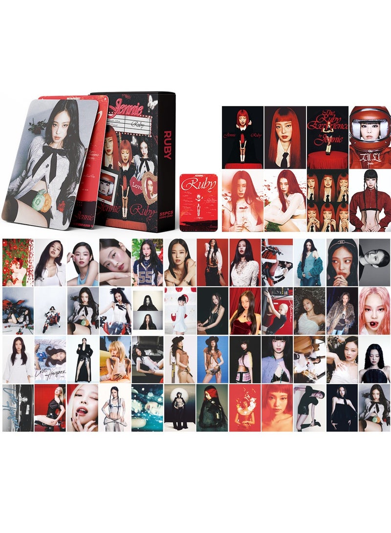 NIBEMINENT 55 Pcs Kpop JENNIE RUBY Lomo Cards Card For Fans Collection Gifts - Image 1
