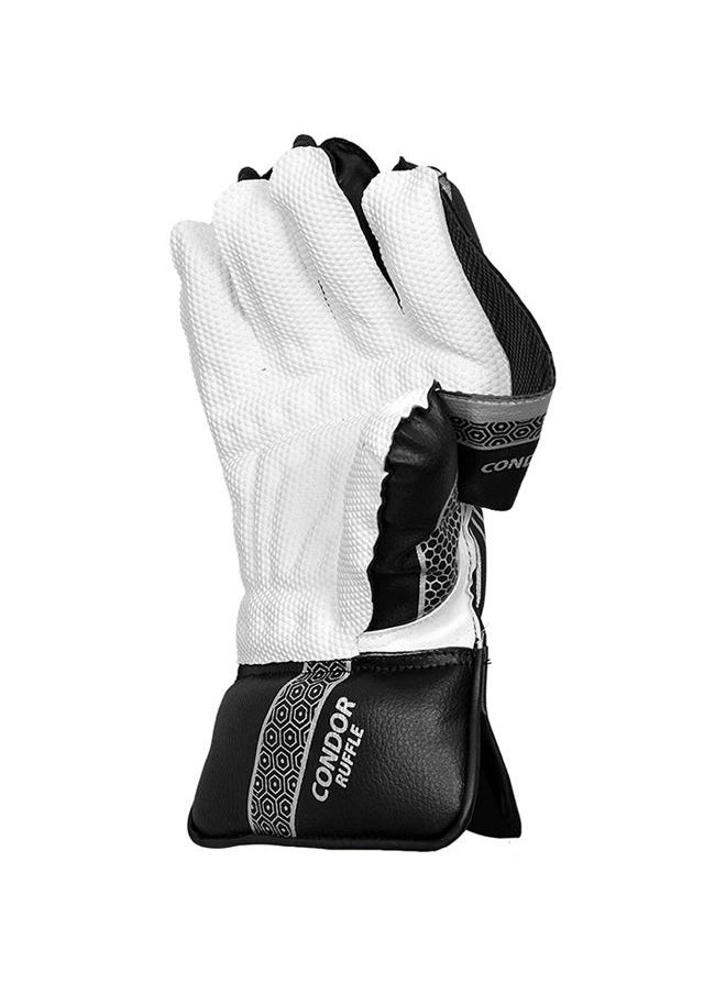 DSC Condor Ruffle Wicket Keeping Gloves | Size: Youth | For Men & Boys | Material: Leather | Flexibility and Comfort | Sweat absorbing wrist grip  - Image 4