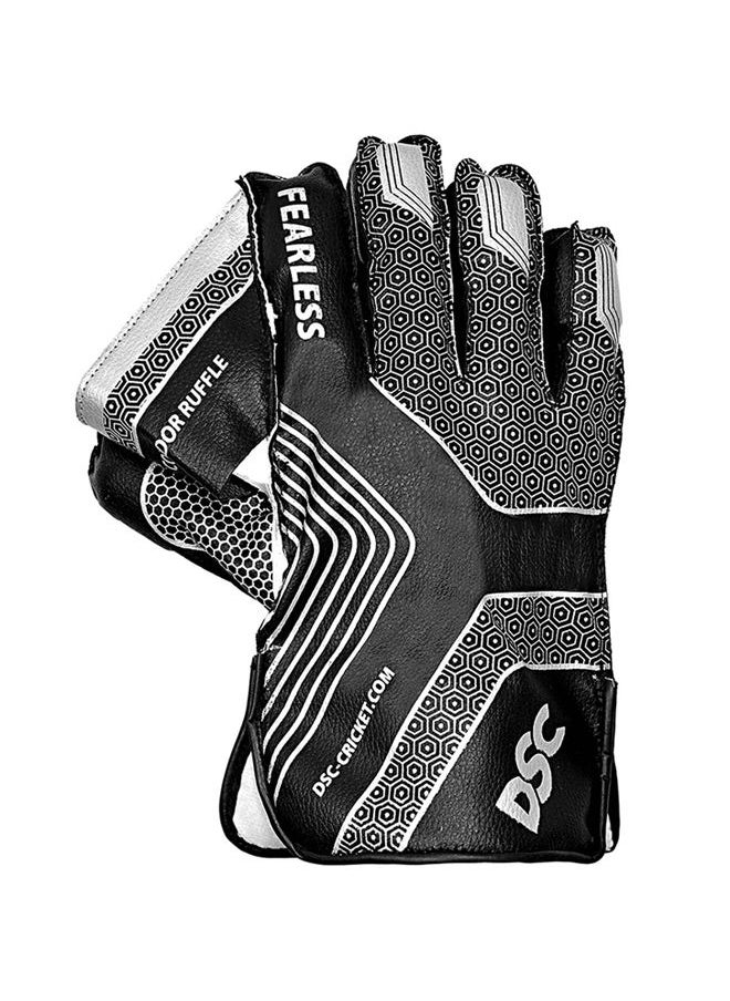 DSC Condor Ruffle Wicket Keeping Gloves | Size: Youth | For Men & Boys | Material: Leather | Flexibility and Comfort | Sweat absorbing wrist grip  - Image 5