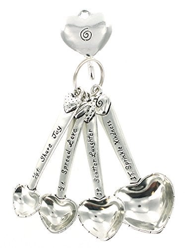 Basic Spirit Pewter Heart Measuring Spoons w/Hook - Image 4