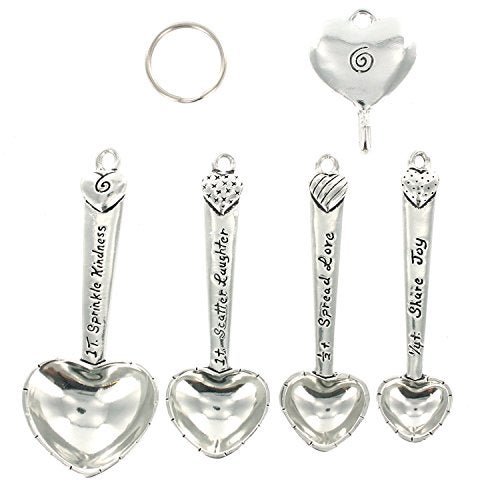 Basic Spirit Pewter Heart Measuring Spoons w/Hook - Image 2