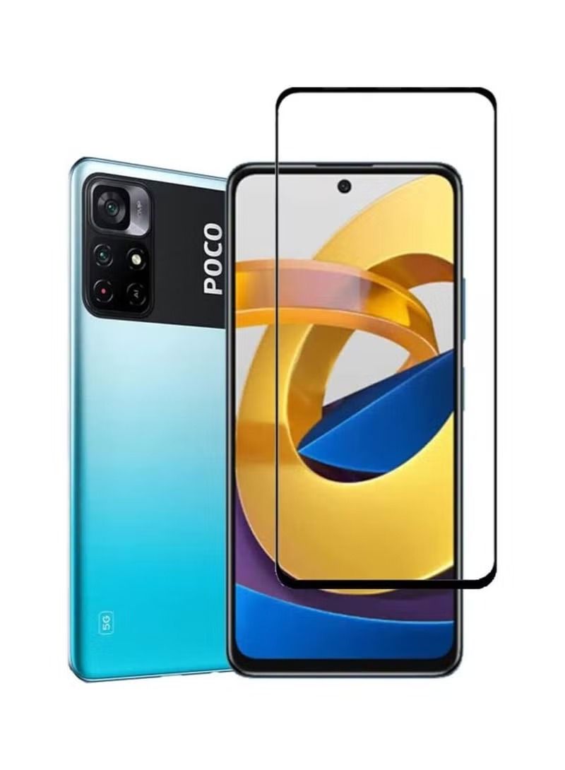 IAF 3D Screen Protector 9H Hardness Anti-Scratch Tempered Glass Screen Protector For Xiaomi Poco M4 Pro 4G Black  - Image 1