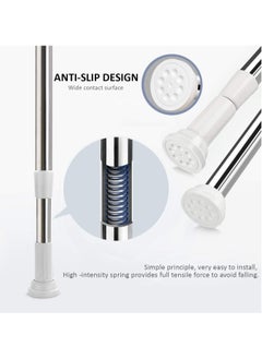 Rubik Shower Curtain Rod Adjustable 110-200cm Extendable Length Telescopic Tension Bar No Drill Type for Bathroom Cabinets Balcony (110cm to 200cm)  - Image 3
