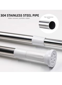 Rubik Shower Curtain Rod Adjustable 110-200cm Extendable Length Telescopic Tension Bar No Drill Type for Bathroom Cabinets Balcony (110cm to 200cm)  - Image 4
