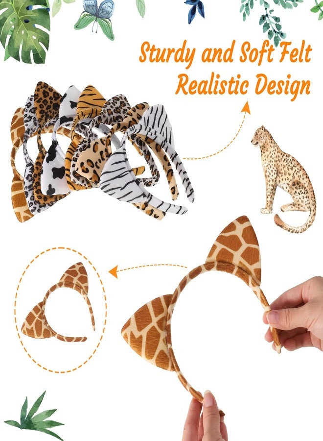 Hoemwarm Animal Ears Headband Assortment - Cheetah, Zebra, Leopard Ears Hairbands for Forest Theme Birthday, Cosplay Party Decorations and Supplies (24 Pieces) - Image 3