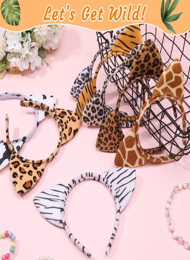 Hoemwarm Animal Ears Headband Assortment - Cheetah, Zebra, Leopard Ears Hairbands for Forest Theme Birthday, Cosplay Party Decorations and Supplies (24 Pieces) - Image 4