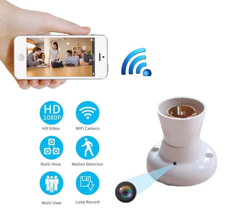 SMARTCAM SMARTCAM Spy Holder Hidden Camera Indoor Hidden Full HD 4K Spy Camera WiFi 1080p Bulb Holder Camera Mini Security Camera with Video Recording Watch Live 24 Hours  - Image 2