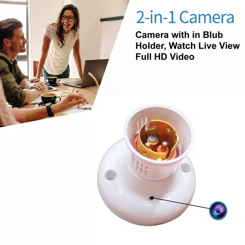 SMARTCAM SMARTCAM Spy Holder Hidden Camera Indoor Hidden Full HD 4K Spy Camera WiFi 1080p Bulb Holder Camera Mini Security Camera with Video Recording Watch Live 24 Hours  - Image 5