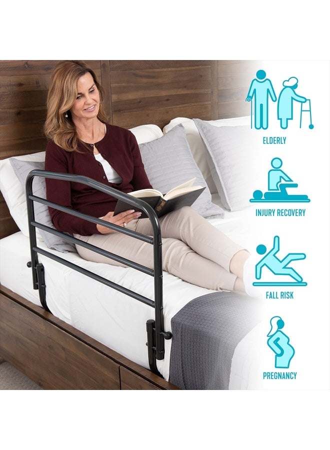 Stander 30" Safety Bed Rail, Folding Bedside Safety Guard Rail for Adults, Seniors, and Elderly, Under Mattress Bed Safety Handle for Home, Fits Most King, Queen, Full, and Twin Beds, Standing Assist - Image 5