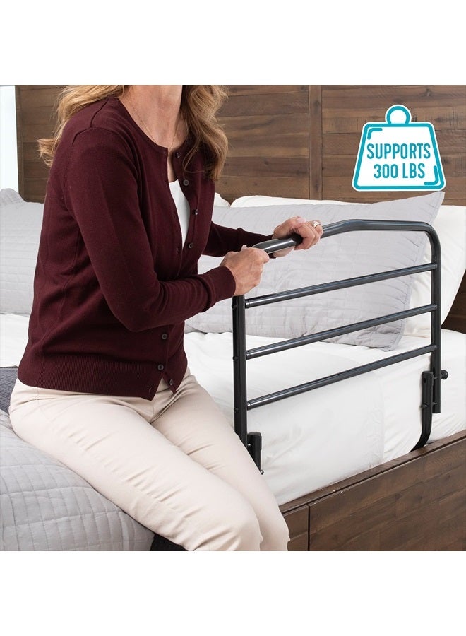Stander 30" Safety Bed Rail, Folding Bedside Safety Guard Rail for Adults, Seniors, and Elderly, Under Mattress Bed Safety Handle for Home, Fits Most King, Queen, Full, and Twin Beds, Standing Assist - Image 2