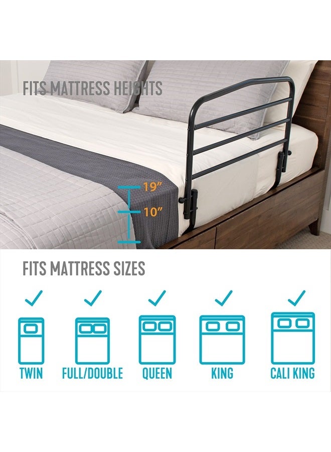 Stander 30" Safety Bed Rail, Folding Bedside Safety Guard Rail for Adults, Seniors, and Elderly, Under Mattress Bed Safety Handle for Home, Fits Most King, Queen, Full, and Twin Beds, Standing Assist - Image 4