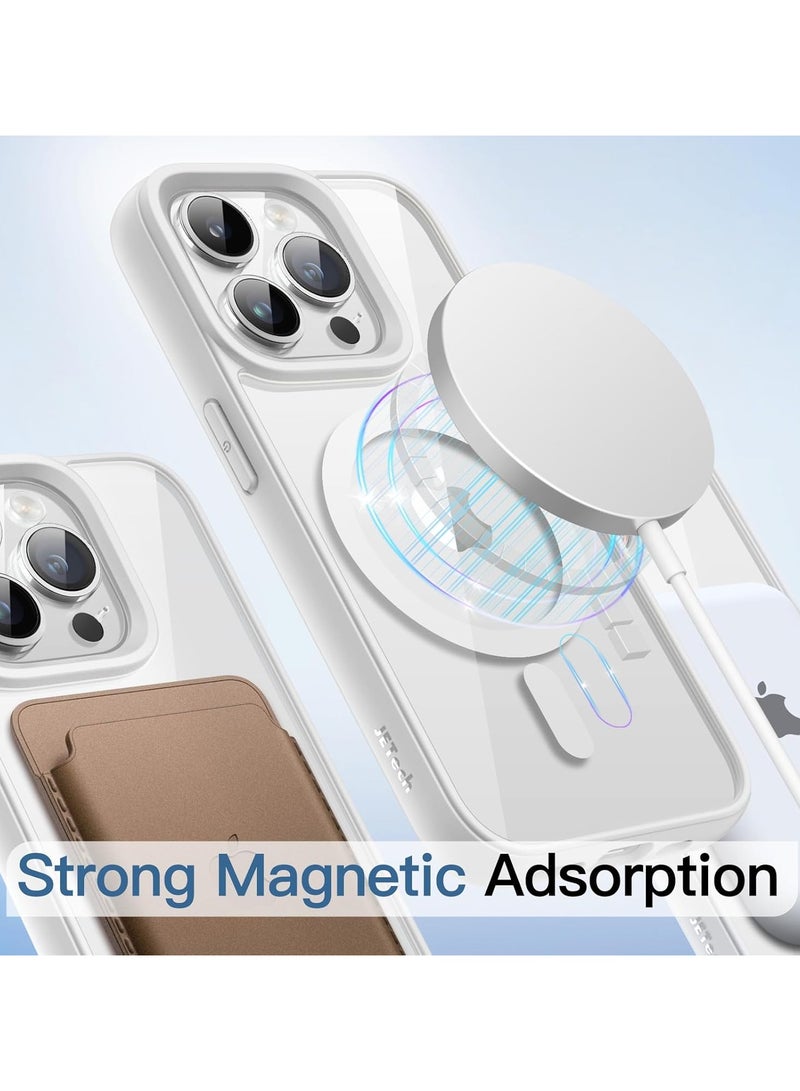 Denx Magnetic Case for iPhone 15 Pro Max [Shockproof & Slim] Clear Hard Back Cover with high-Grade Protection | White - Image 4