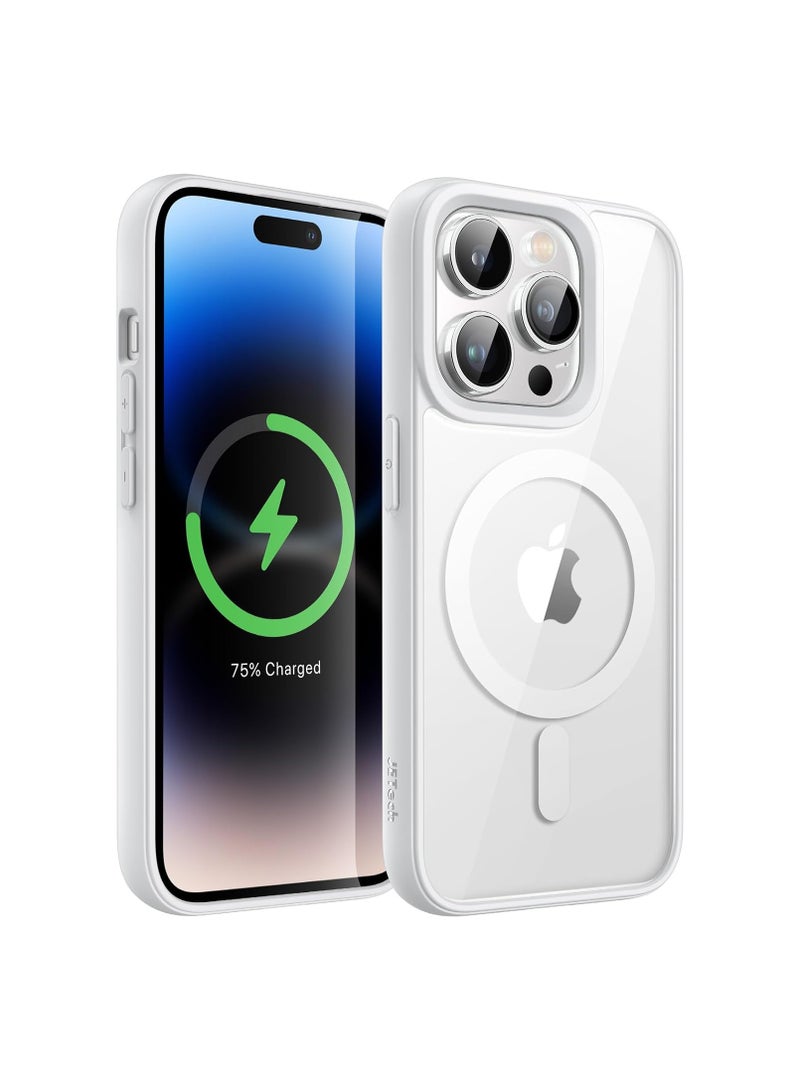 Denx Magnetic Case for iPhone 15 Pro Max [Shockproof & Slim] Clear Hard Back Cover with high-Grade Protection | White - Image 1