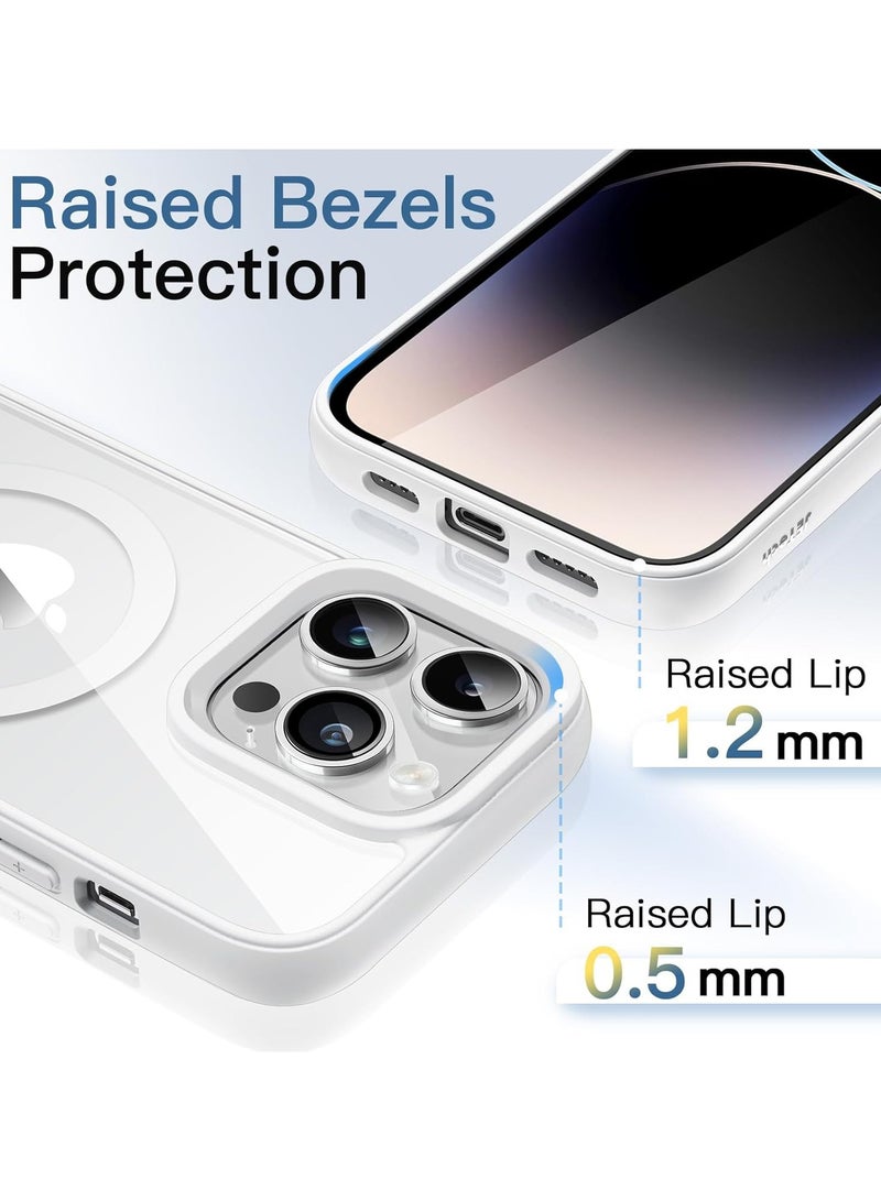 Denx Magnetic Case for iPhone 15 Pro Max [Shockproof & Slim] Clear Hard Back Cover with high-Grade Protection | White - Image 5