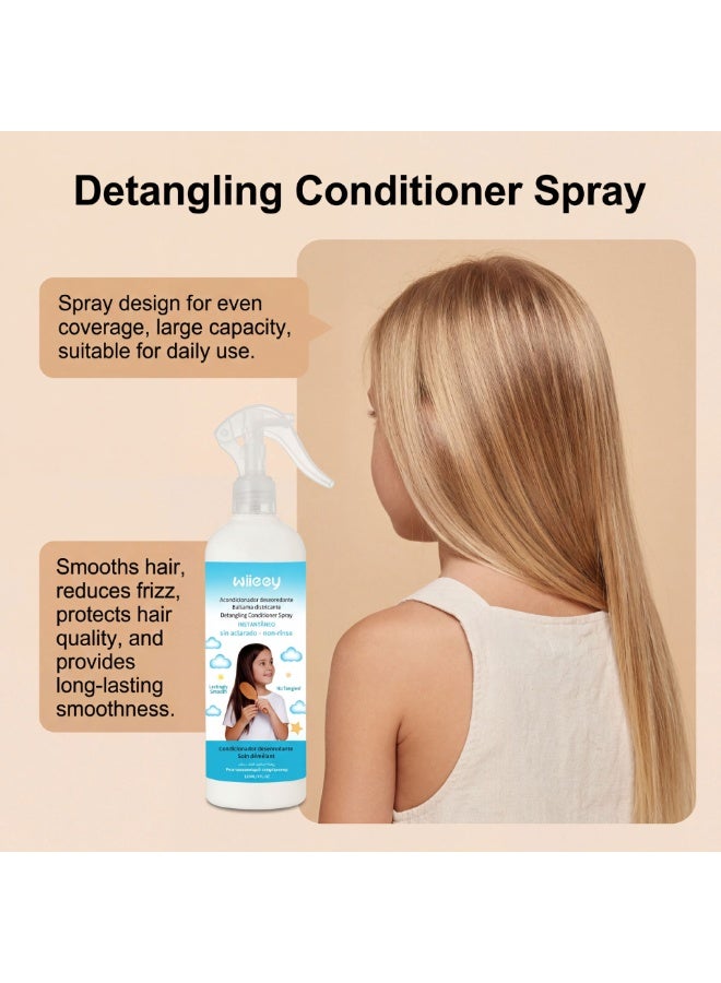 wiieey No-Rinse Detangling Hair Conditioner Spray for Kids & Sensitive Hair, Anti-Frizz Smoothing Leave-In Hair Mist, Lightweight Hydrating Daily Hair Care Spray 120ml - Image 3