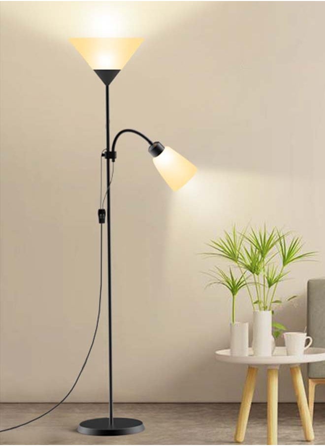 Sumkyle - Floor Lamp, Modern Design Standing Lamp, White Lampshade, Tall Lamp, Suitable for Living Room/Bedroom/Study/Office - Image 1