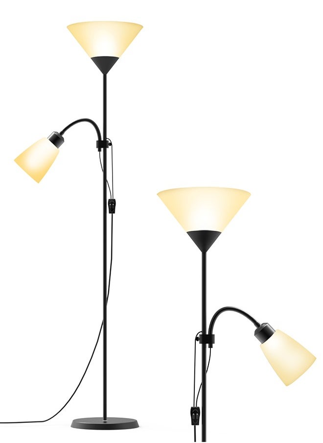 Sumkyle - Floor Lamp, Modern Design Standing Lamp, White Lampshade, Tall Lamp, Suitable for Living Room/Bedroom/Study/Office - Image 1