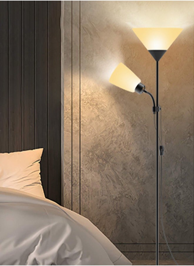 Sumkyle - Floor Lamp, Modern Design Standing Lamp, White Lampshade, Tall Lamp, Suitable for Living Room/Bedroom/Study/Office - Image 1