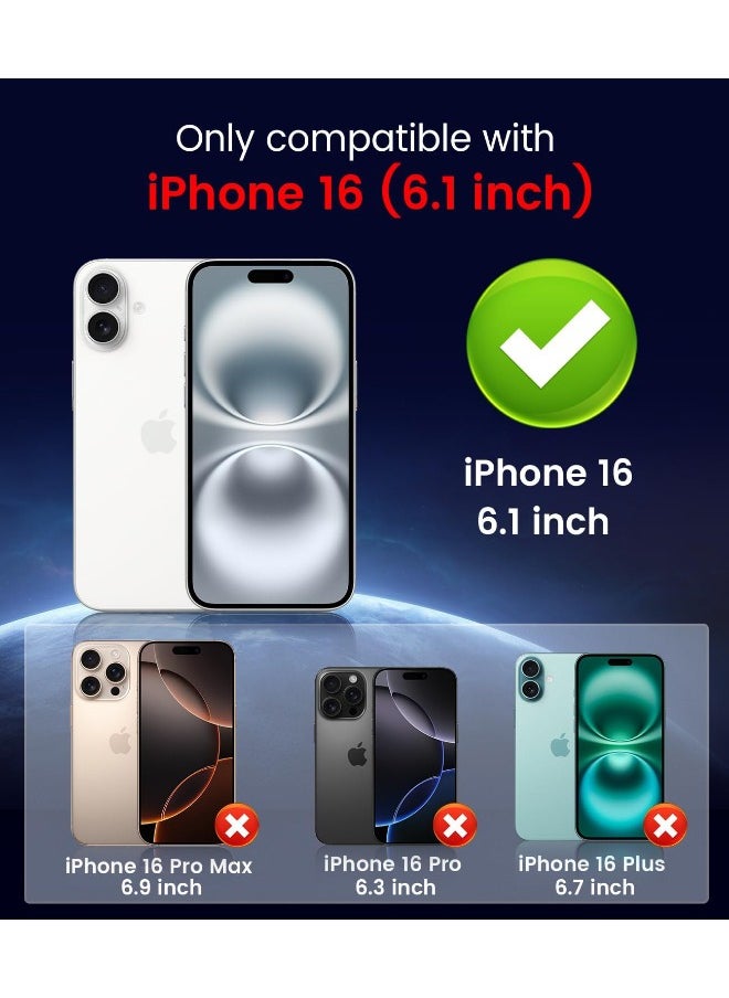Magnetic Case for iPhone 16, [MagSafe Compatible][Built-in Camera Lens Protector][Light Slim] Soft Silicone Bumper Shockproof Matte Case Cover for iPhone 16 6.1 inch, Black
