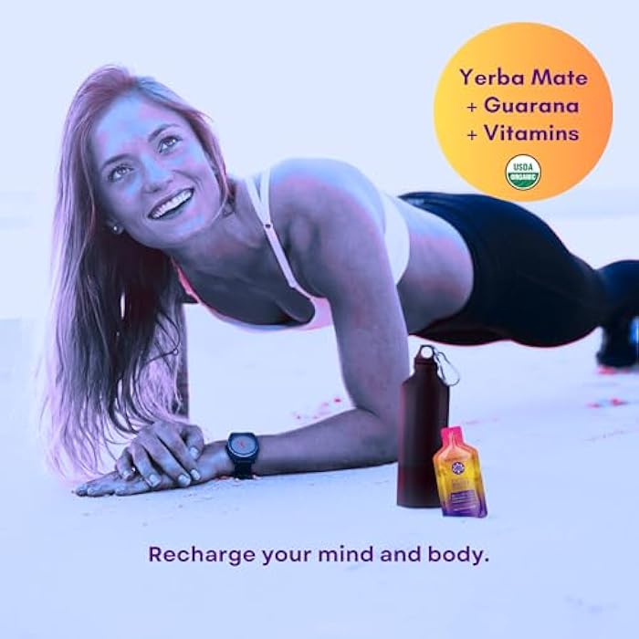 purple tree Organic Energy Stick Packets – Zero Sugar, 80mg Natural Caffeine from Yerba Mate & Guarana, with B12 Vitamins for Smooth, Crash-Free Energy – Lemon Iced Tea Flavor, 12 to-Go Packs - Image 3