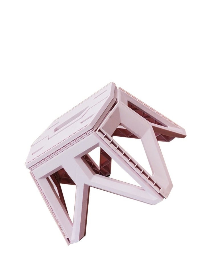 WDA WDA Outdoor Folding Chairs, Portable Outdoor Folding Stool Camping Fishing Chair High Load-bearing Reinforced Plastic Triangle Stool  (Color : pink)  - Image 4
