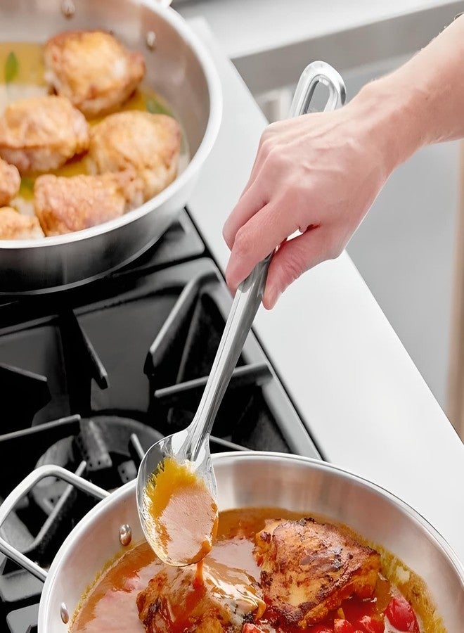 OCSParts OCS Parts 2-Pack Solid and Slotted Basting Spoons | Stainless Steel Stirring and Basting Spoons for Home and Commercial Kitchens | Dishwasher Safe (15-Inch) - Image 3