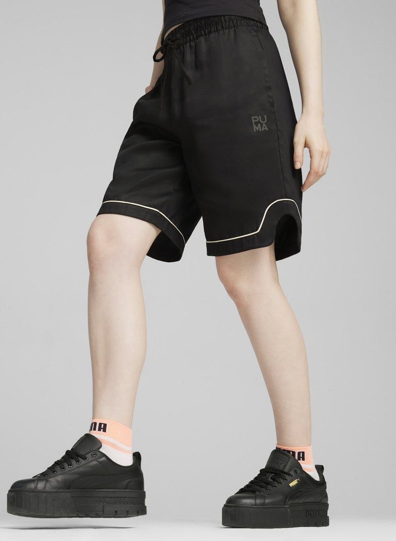 PUMA INFUSE Womens Black Woven Shorts - Image 1