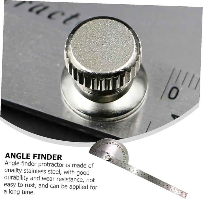 منقلة زاوية من الفولاذ المقاوم للصدأ مع مسطرة دوارة وأذرع قياس مزدوجة لأعمال النجارة والهندسة - Image 4
