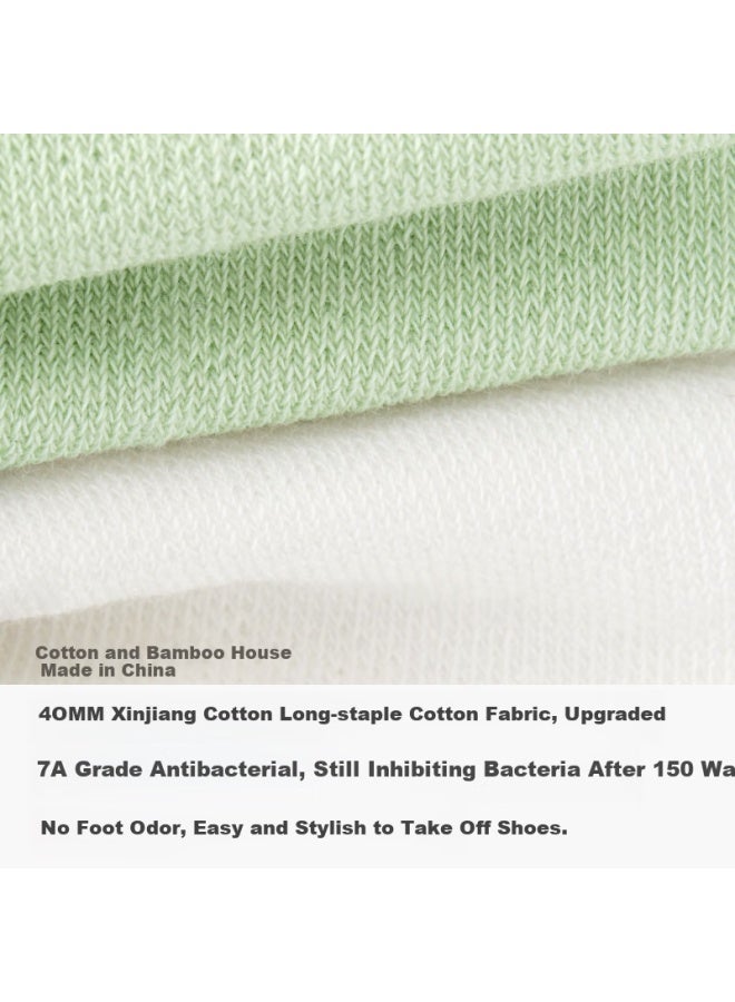 B&C.ROOM Cotton Bamboo House Women's Mid-calf Sports Socks For Spring And Summer, Sweat-absorbent Cotton Socks, Antibacterial Socks, Odor-resistant And Breathable Trendy Socks, 5 Pairs - Image 1
