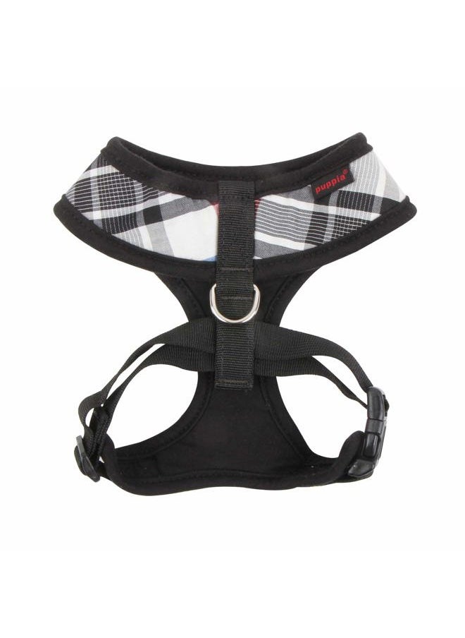 PUPPIA PUPPIA Junior Over-The-Head Dog Harness Checkered Pattern No Choke No Pull Adjustable Chest Belt Walking Training for Small and Medium Dog, Small, Black  - Image 2